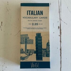 Vintage Vis- Ed Italian Language Study Vocabulary Cards 1000